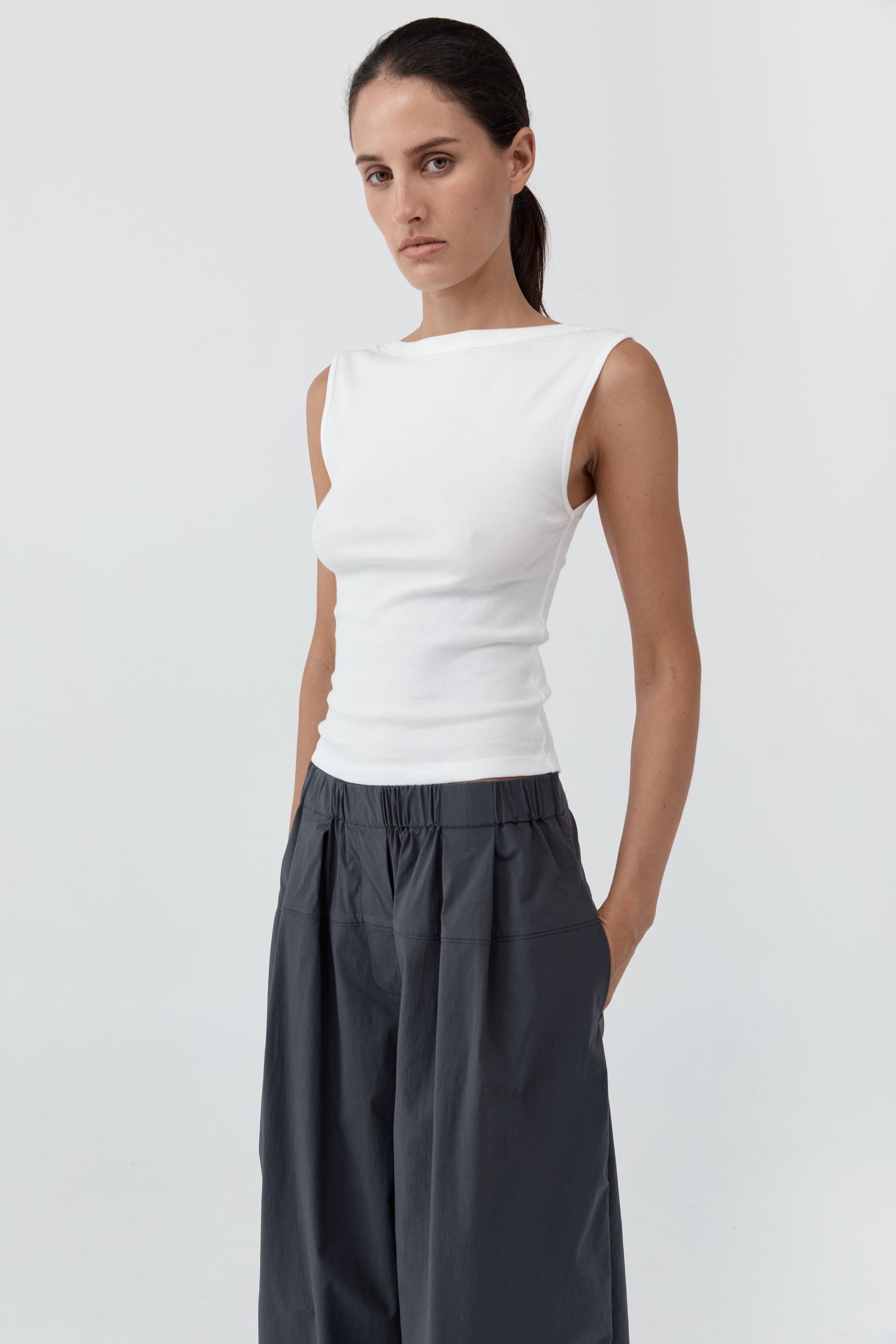 St Agni Organic Cotton Ballerina Top-White