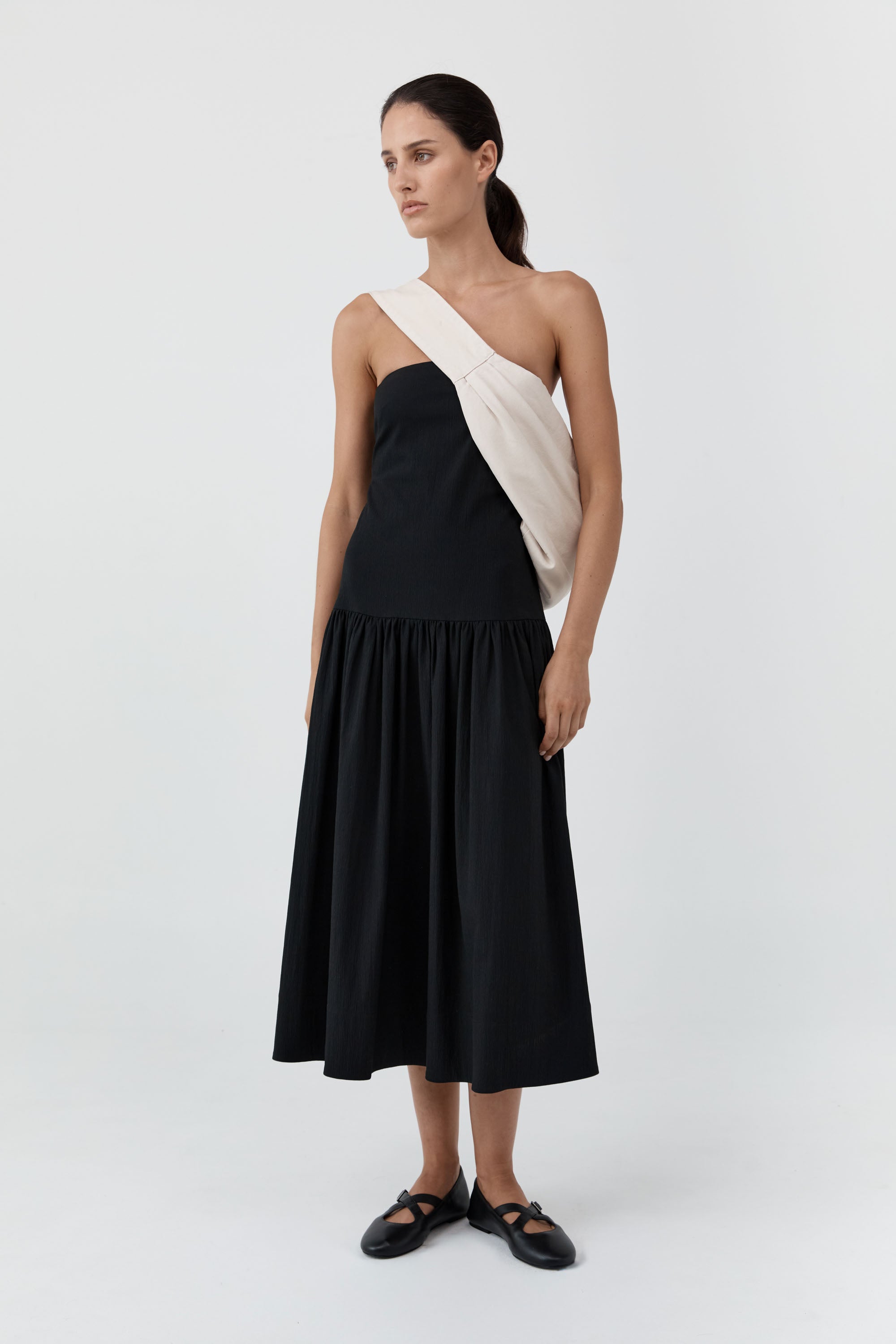 St Agni Gathered Strapless Minimal Dress