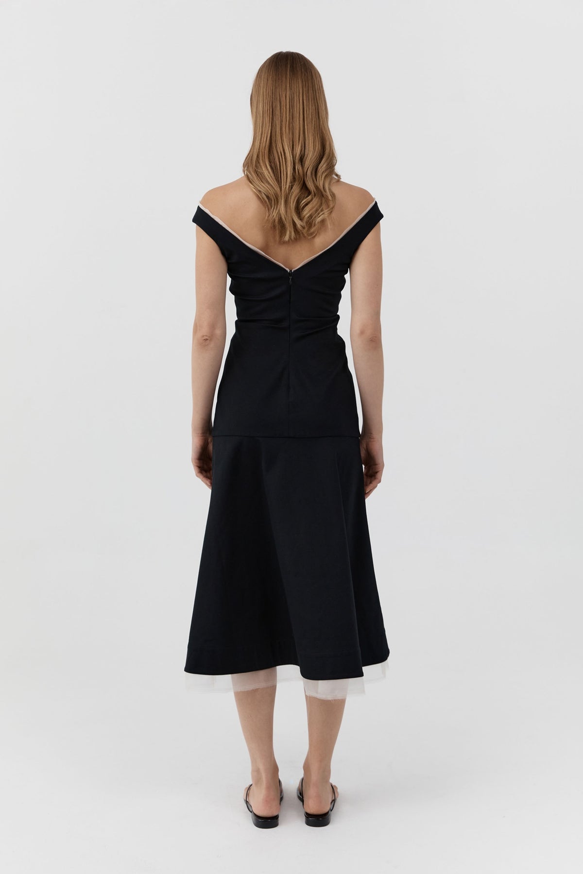 St Agni Compact Cotton Off Shoulder Dress