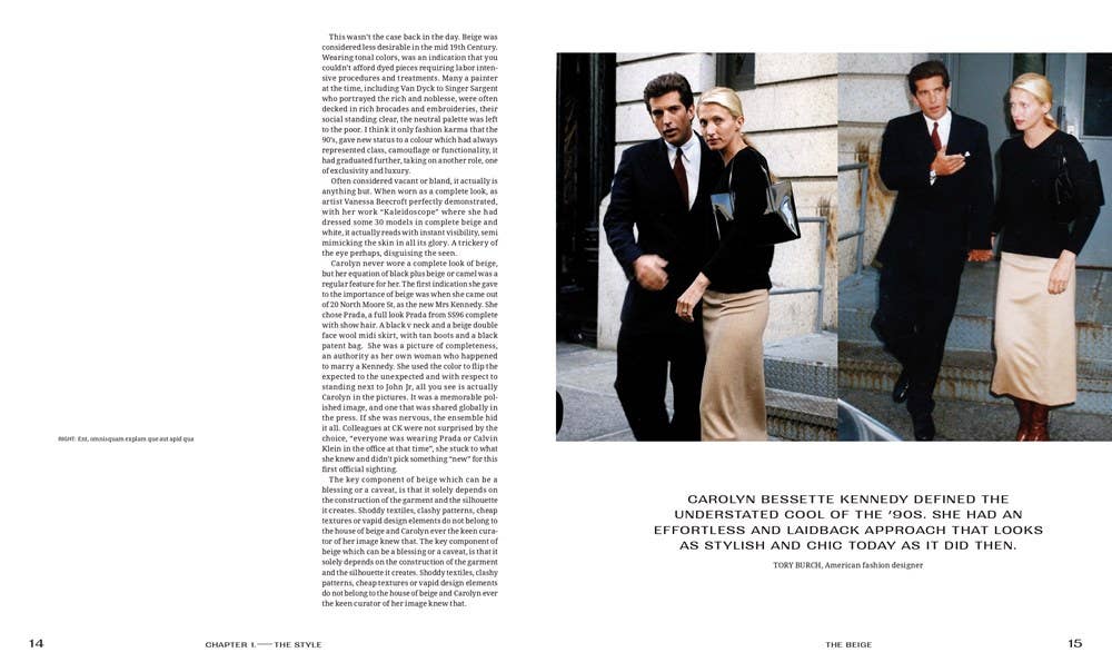Pages in chapter 1 of CBK: Carolyn Bessette Kennedy Coffee table book