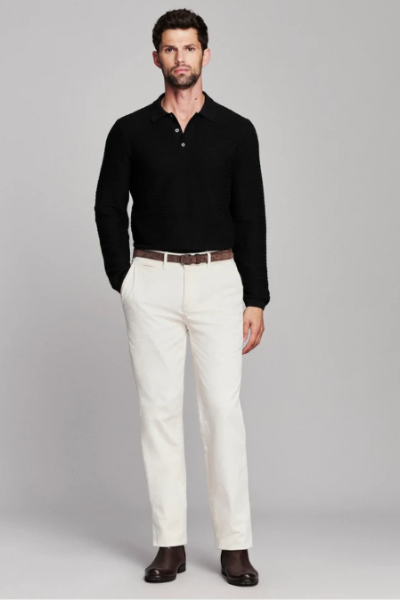 Bill Reid Long Sleeve Lachlan Links Polo - Black