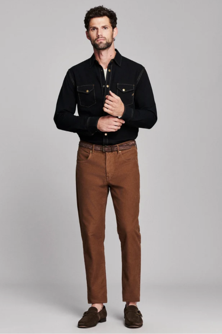 Billy Reid Moleskin Cochran Pant - Tobacco