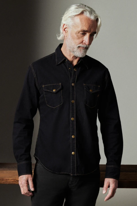 Billy Reid Shoals Denim Shirt - Black
