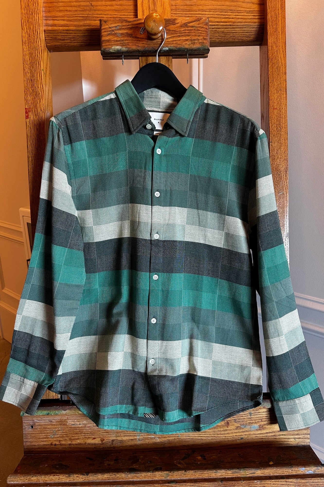 image of the billy reid jacquard wilson shirt