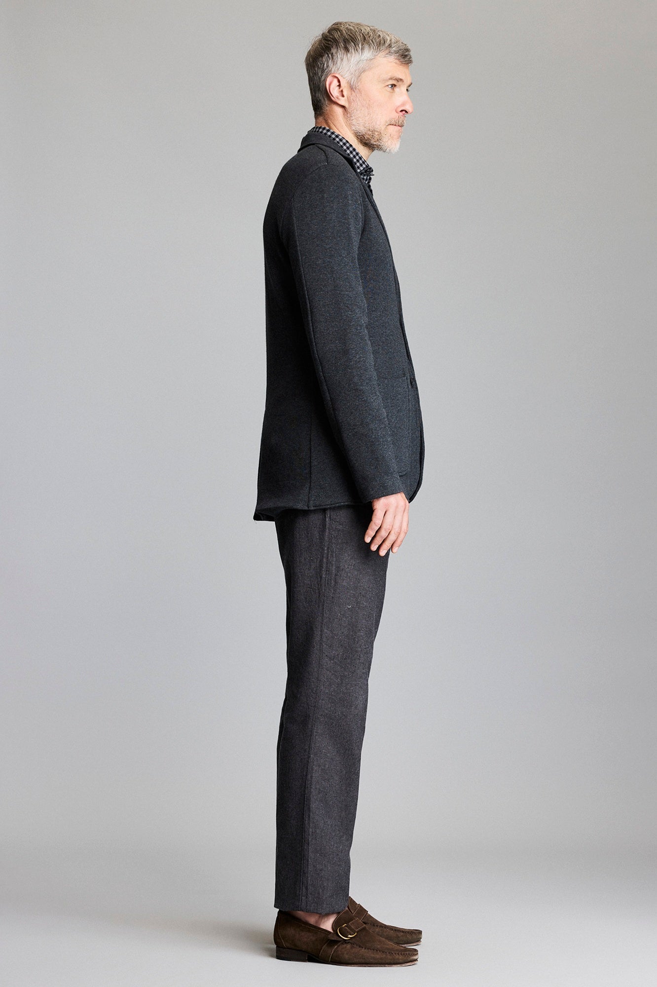 Billy Reid Heathered Knit Sport Coat Charcoal Heather