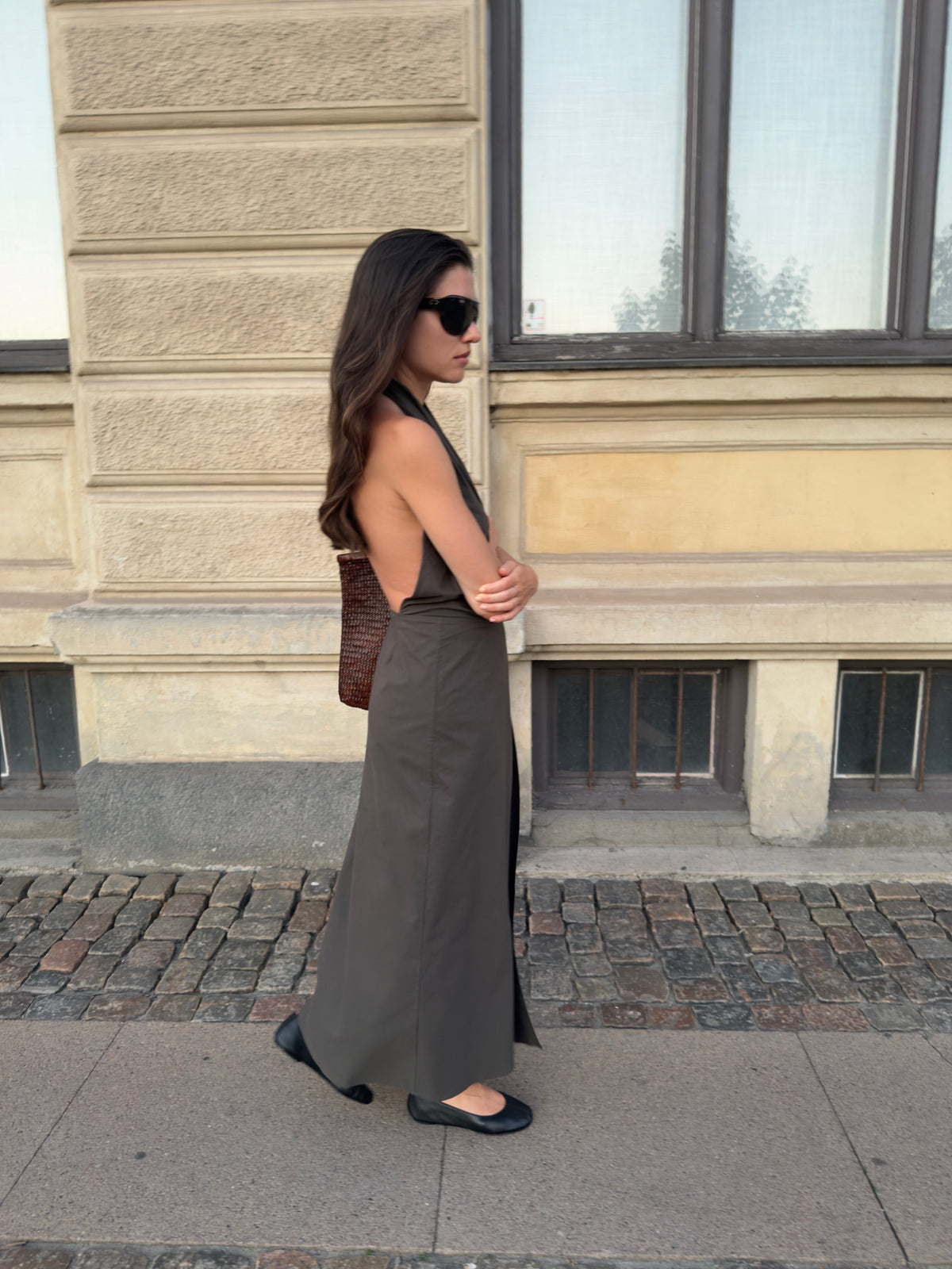 St Agni Halter Wrap Backless Dress
