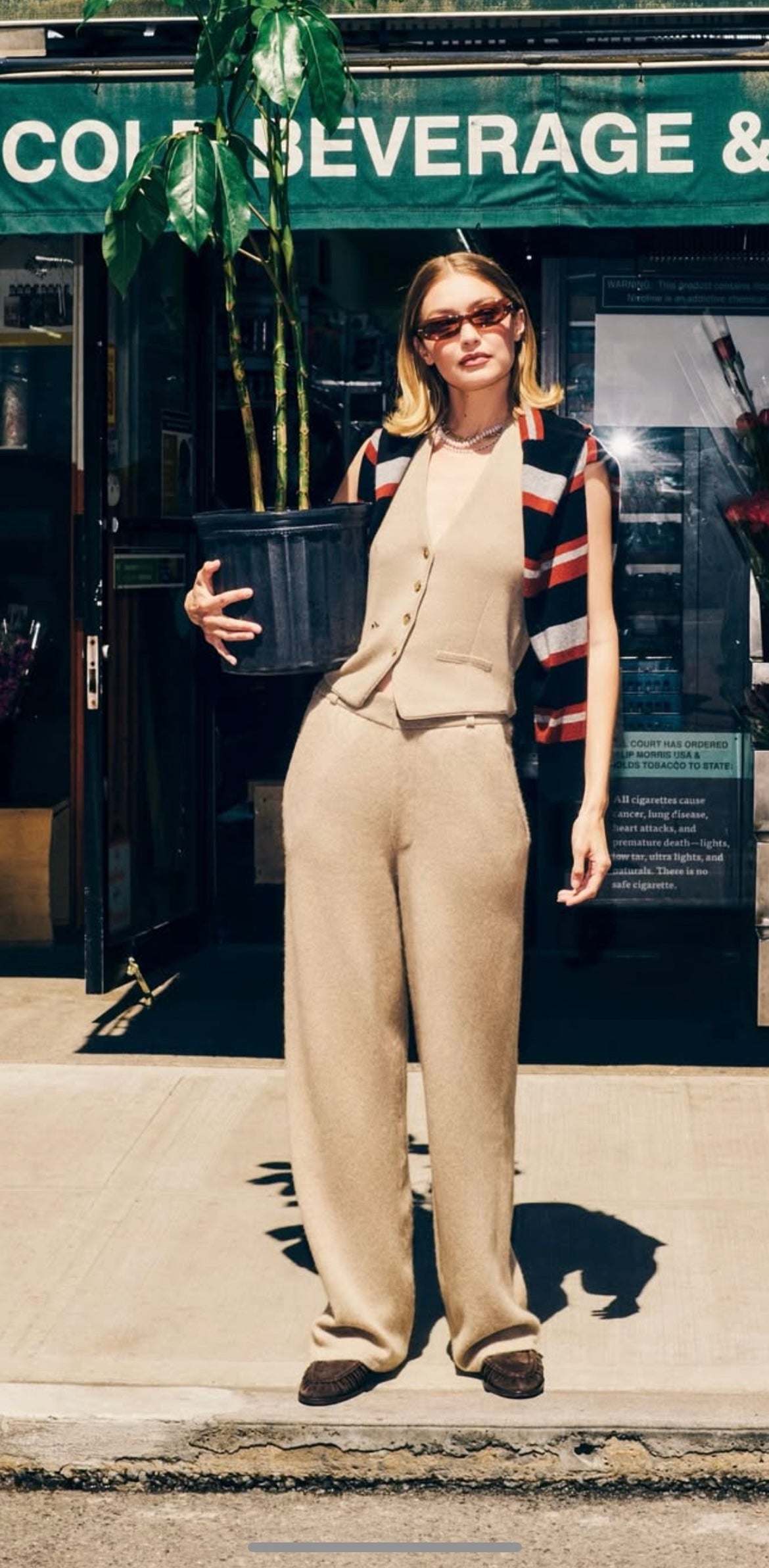 Guest in Residence Tailored Halter Vest Cashmere