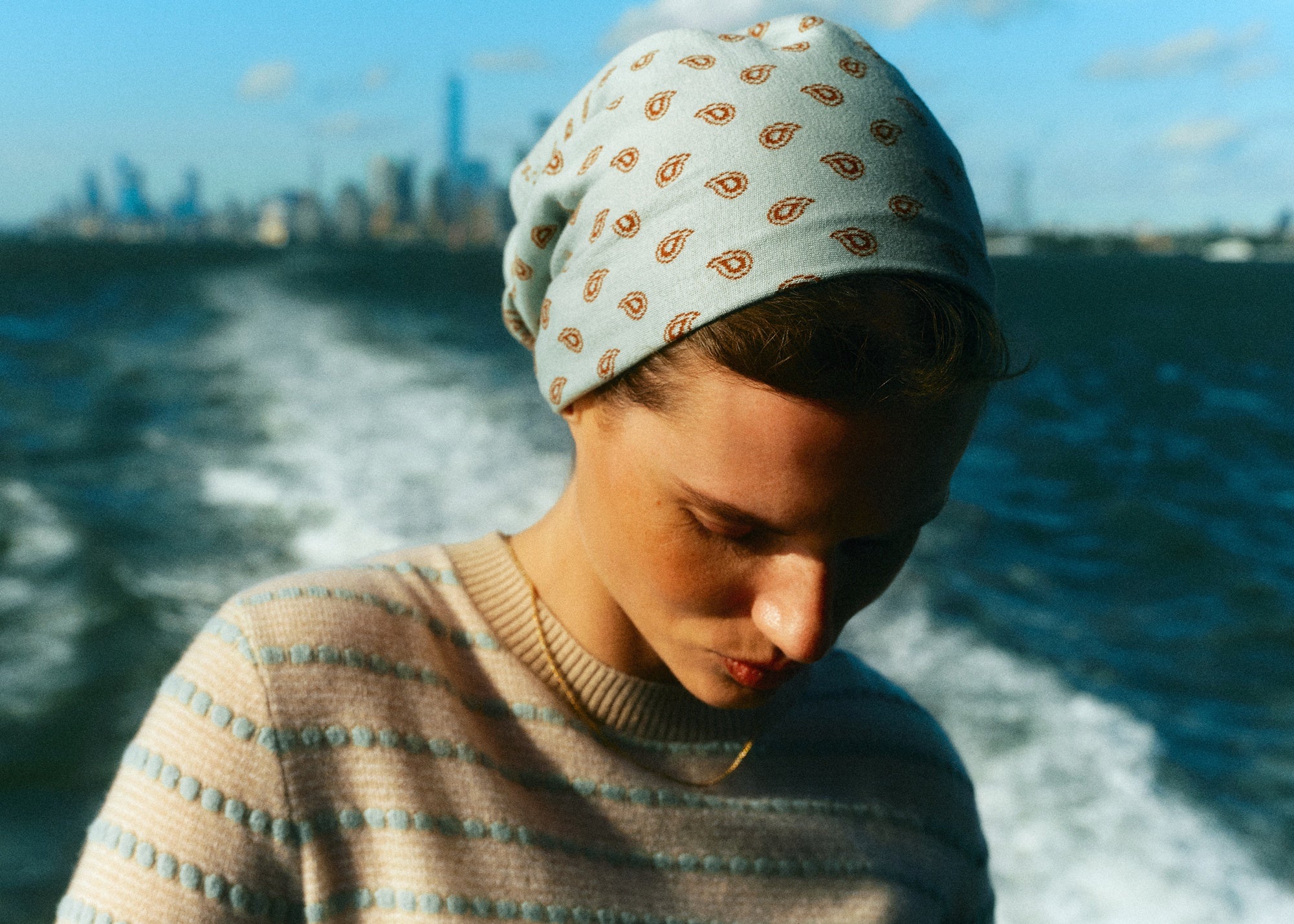 Guest in Residence Pebble Stripe Shrunken Crew