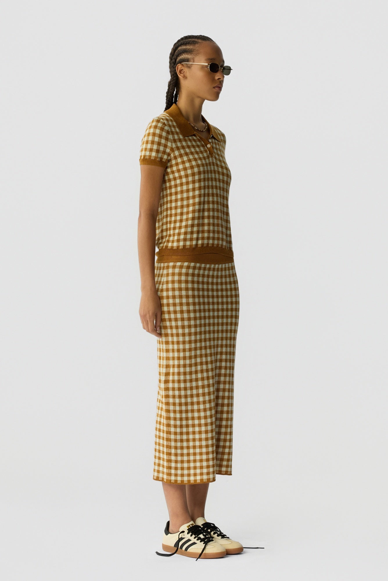 Guest in Residence Gingham Shrunken Polo