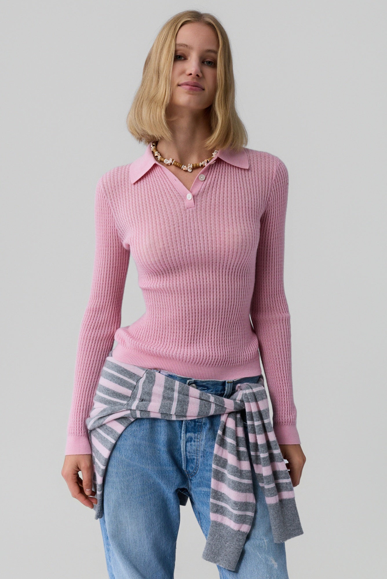 Guest in Residence Long Sleeve Shrunken Polo