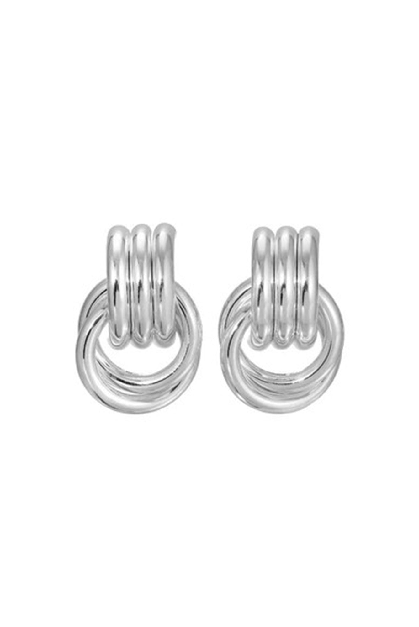 image of the heaven mayhem mini knot earrings in silver
