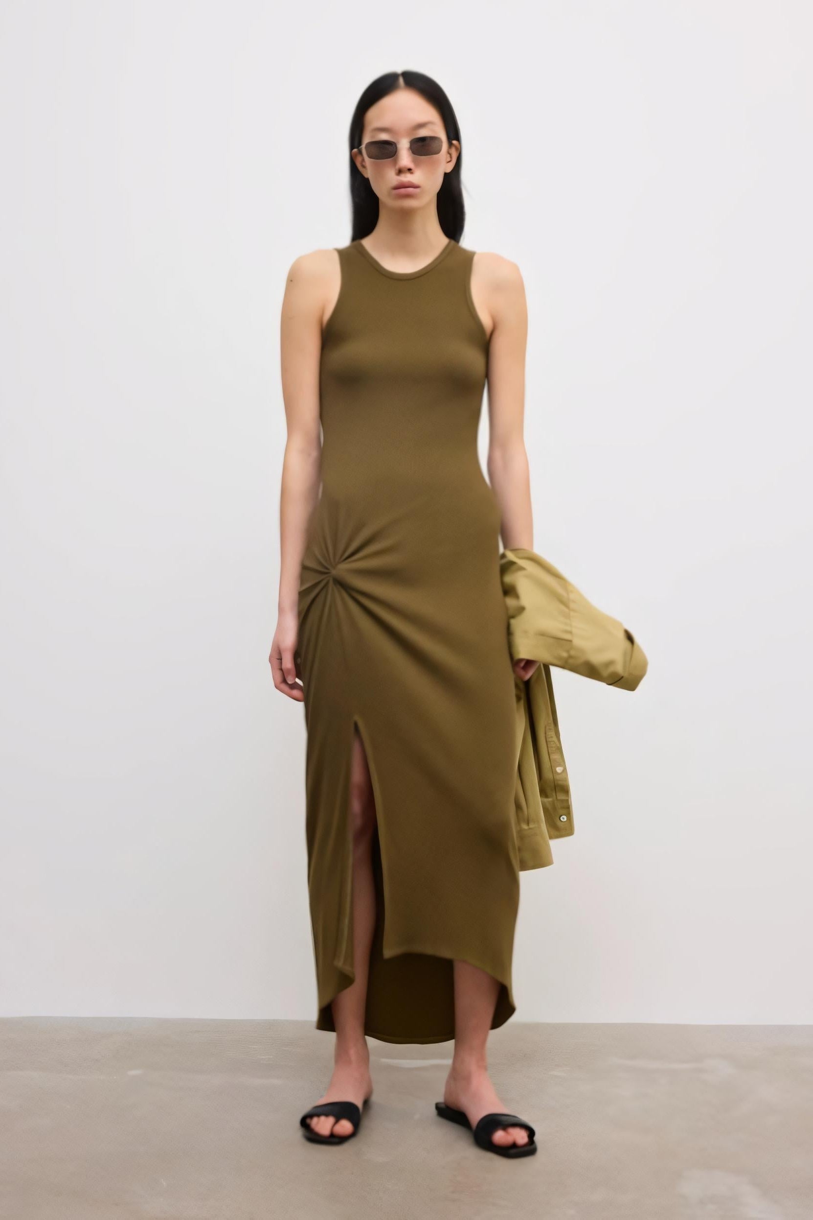 image of a model wearing the House of Dagmar Knot Tank Dress