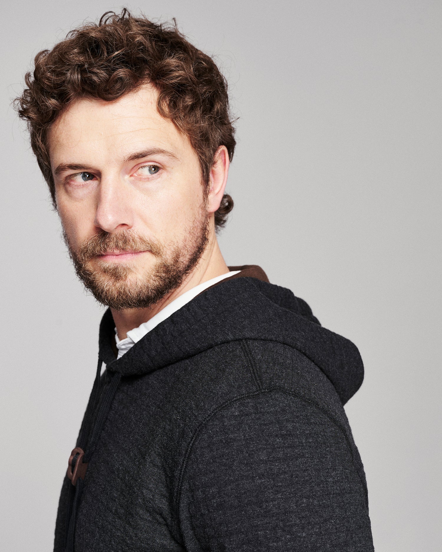 Box Quilt Hoodie Pullover - Black