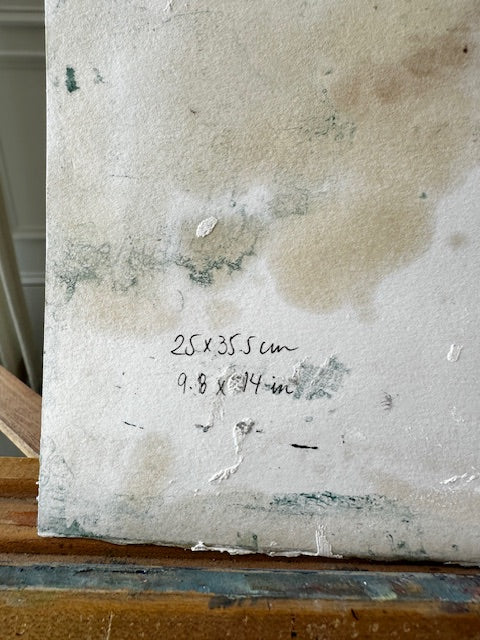 Monica Brressan Original Painting Sediment IV, on Cotton Paper 9.8" X 14"