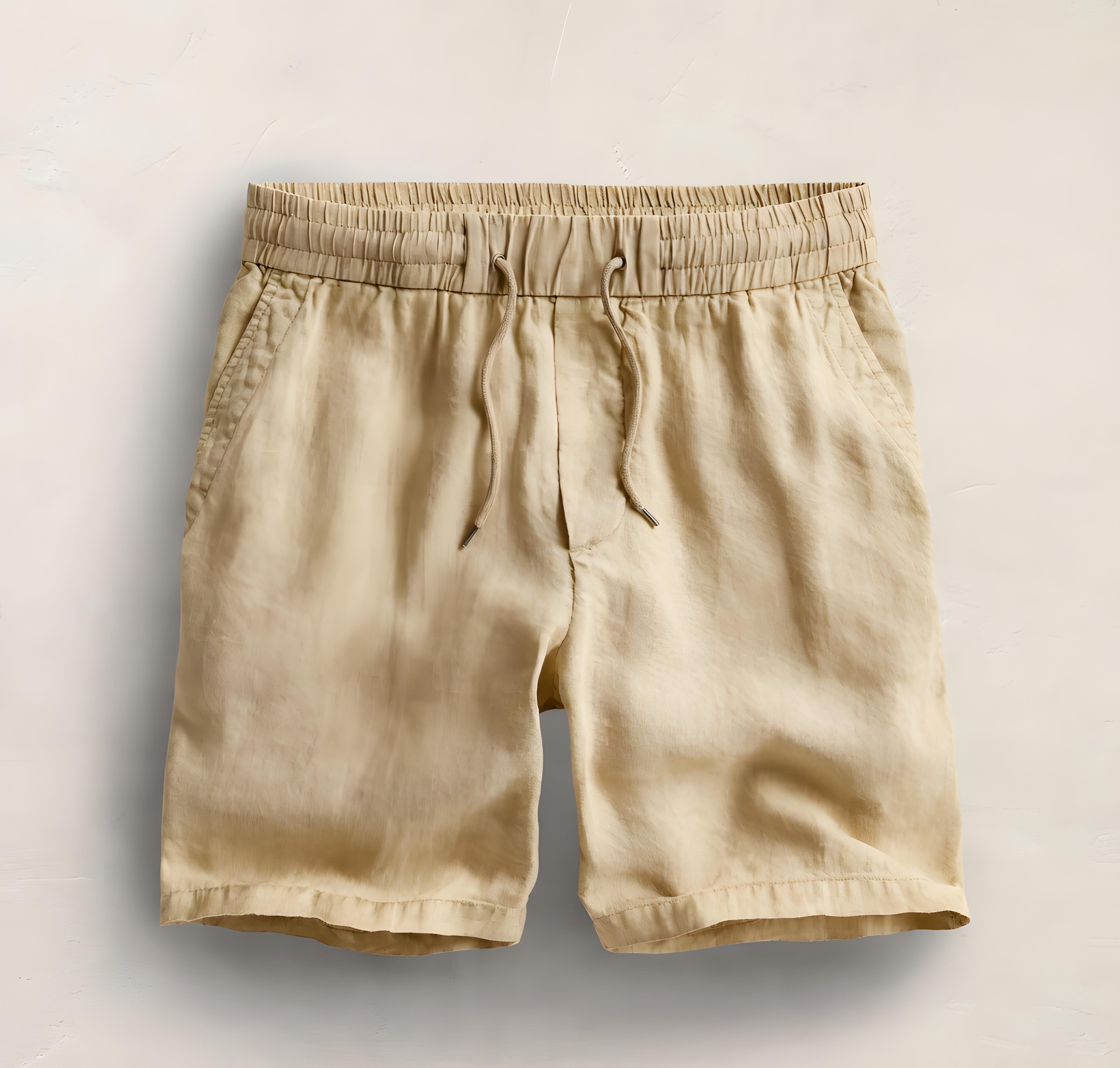 James Perse Lightweight Linen Relaxed Short, Light Khaki Pigment