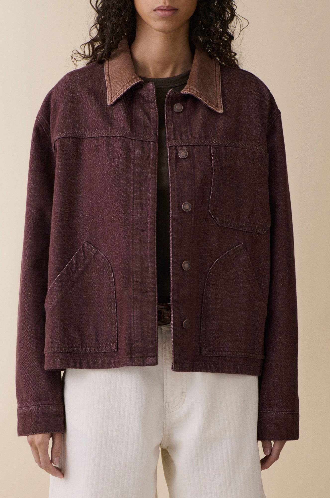 image of a model wearing the Jeanerica Nua Denim Jacket