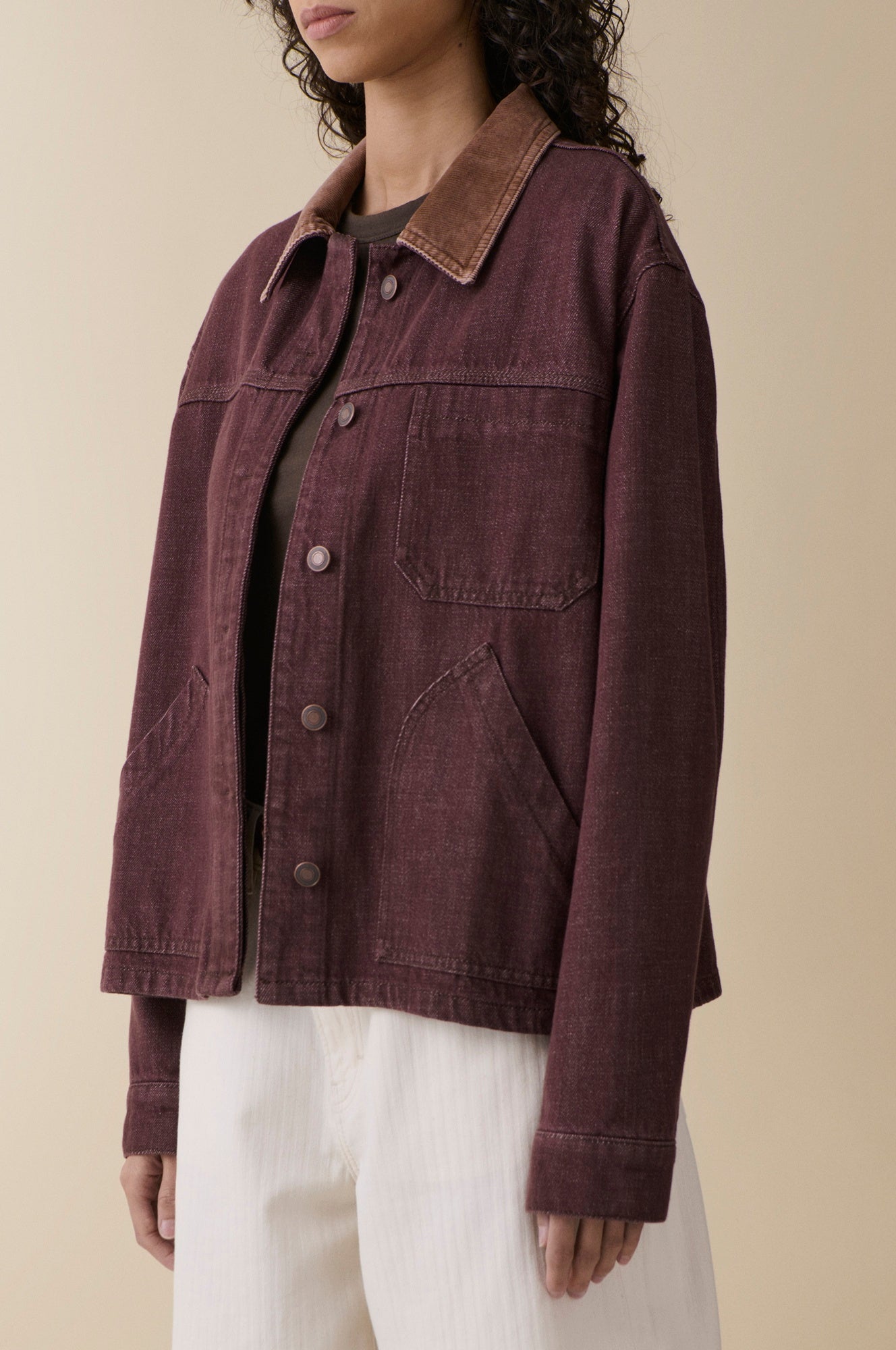 image of a model wearing the Jeanerica Nua Denim Jacket