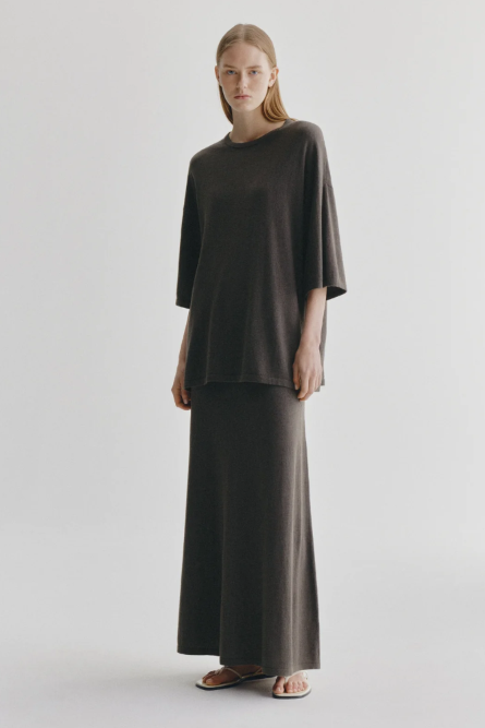 Lisa Yang Adrienne Skirt - Deep Walnut