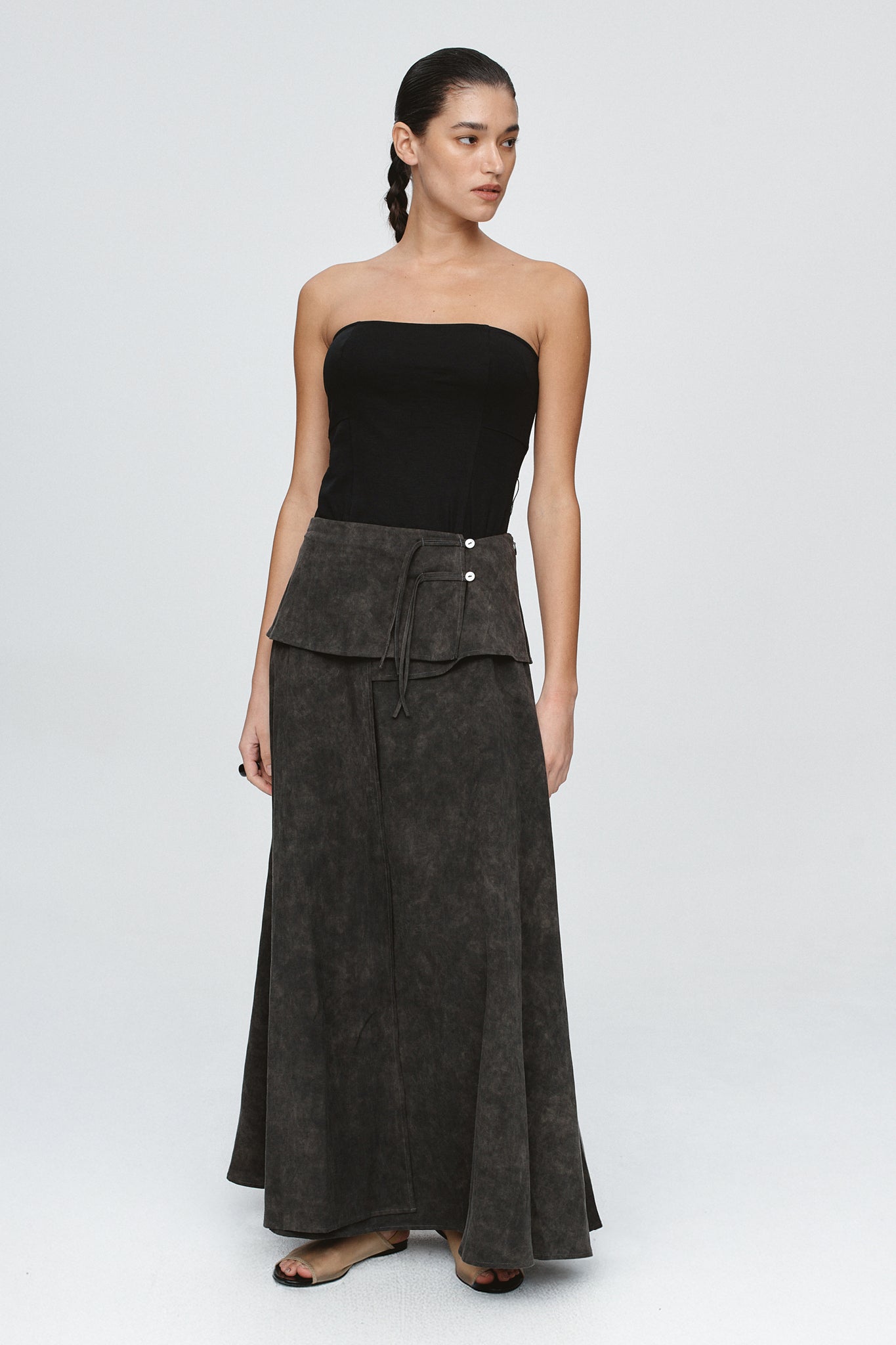 image of a model wearing the Marle Taffy Skirt