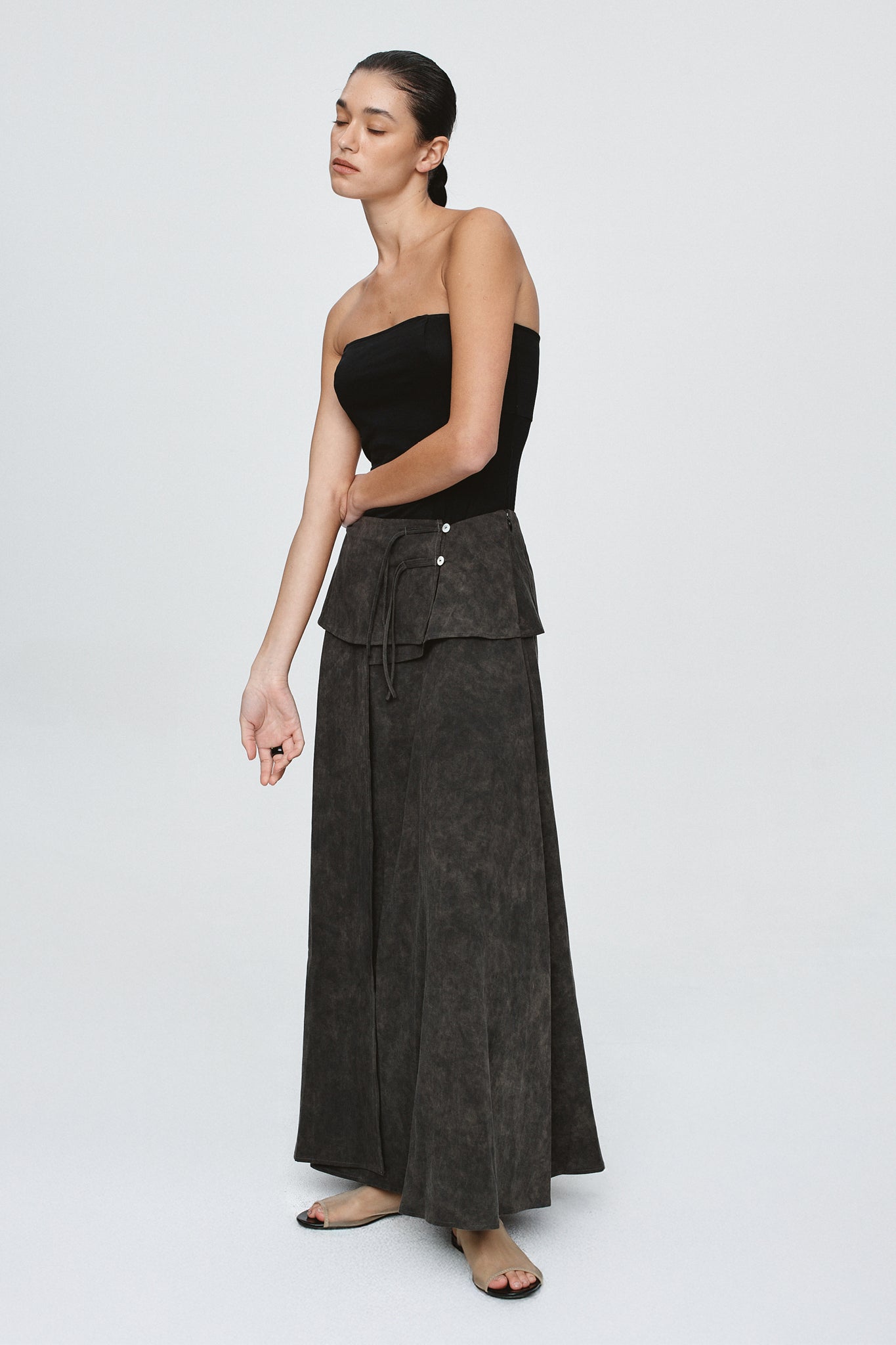 image of a woman wearing the Marle Taffy Skirt