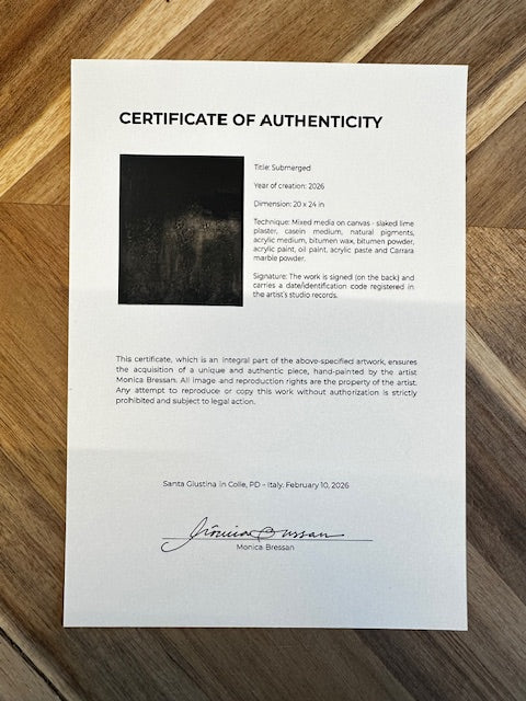 Certificate of Authenticity on a wooden surface
