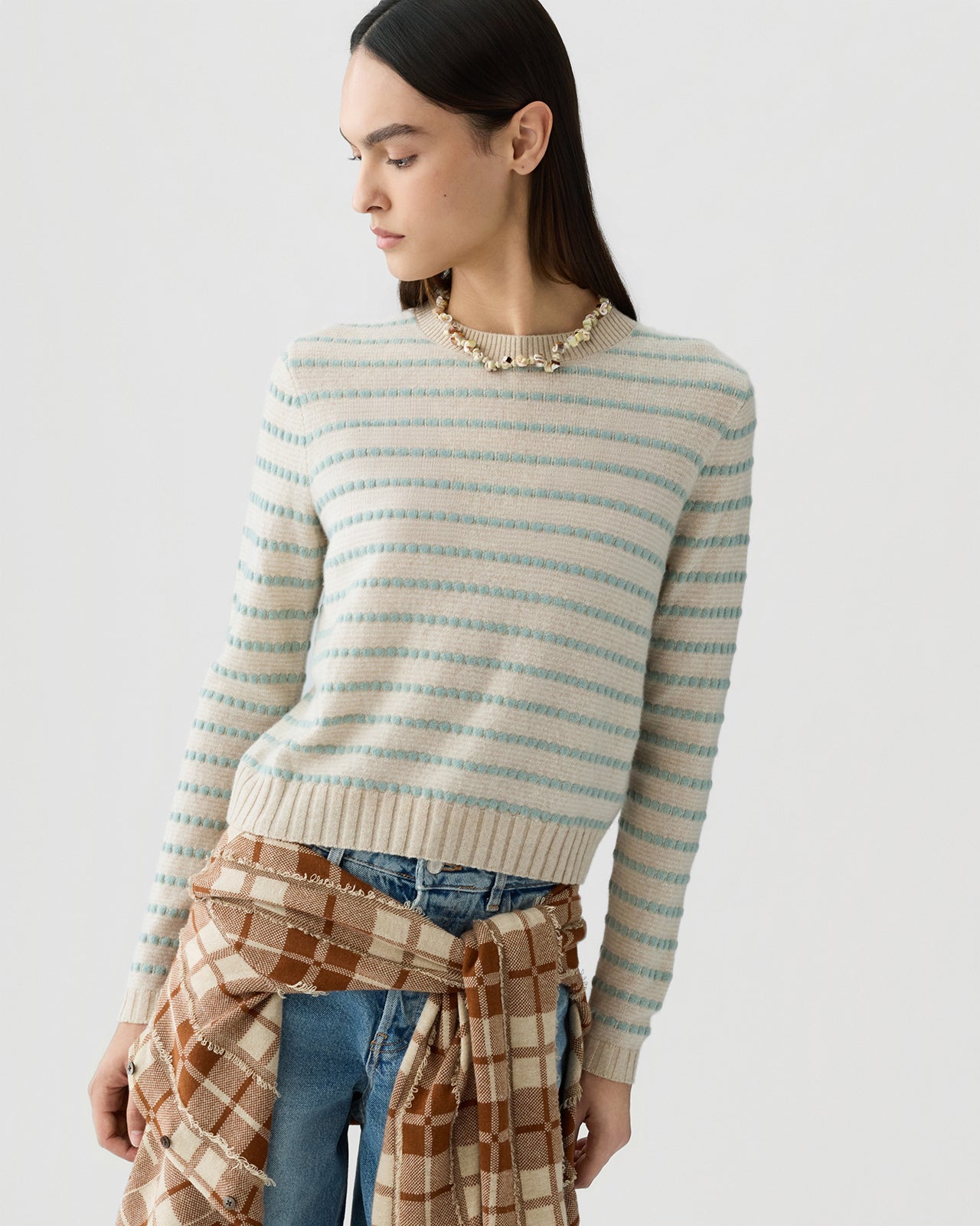 Guest in Residence Pebble Stripe Shrunken Crew