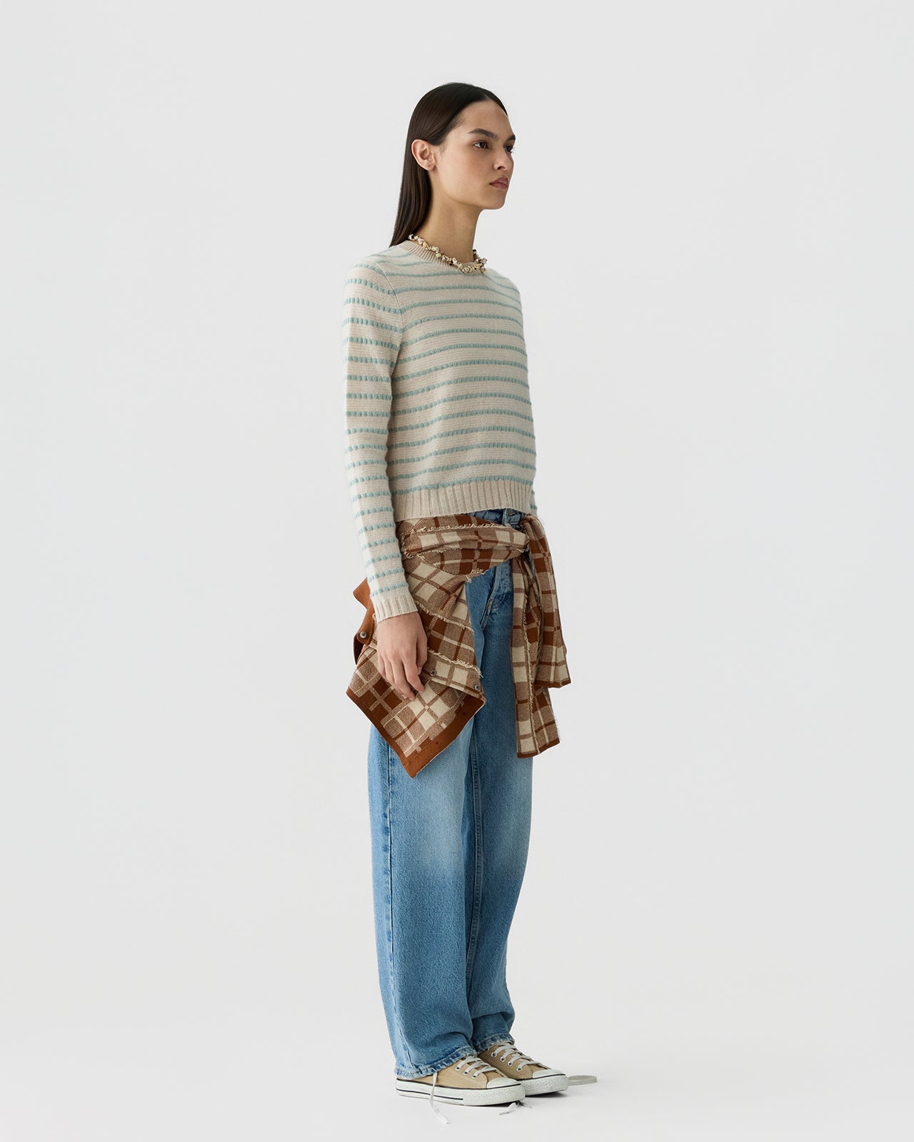 Guest in Residence Pebble Stripe Shrunken Crew