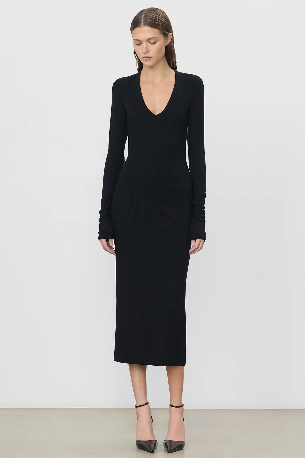 Eterne V-Neck Midi Dress