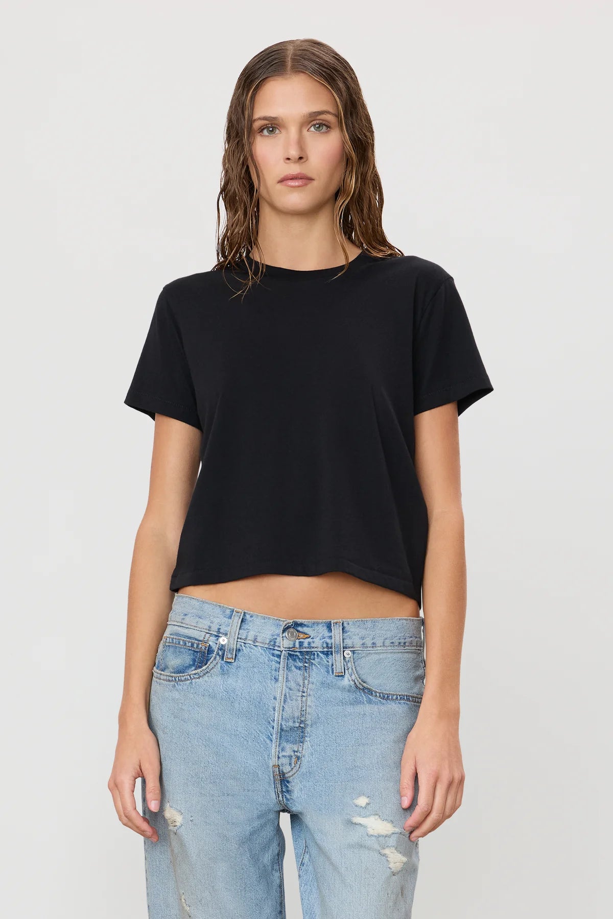 Eterne Short Sleeve Boxy Tee-Black