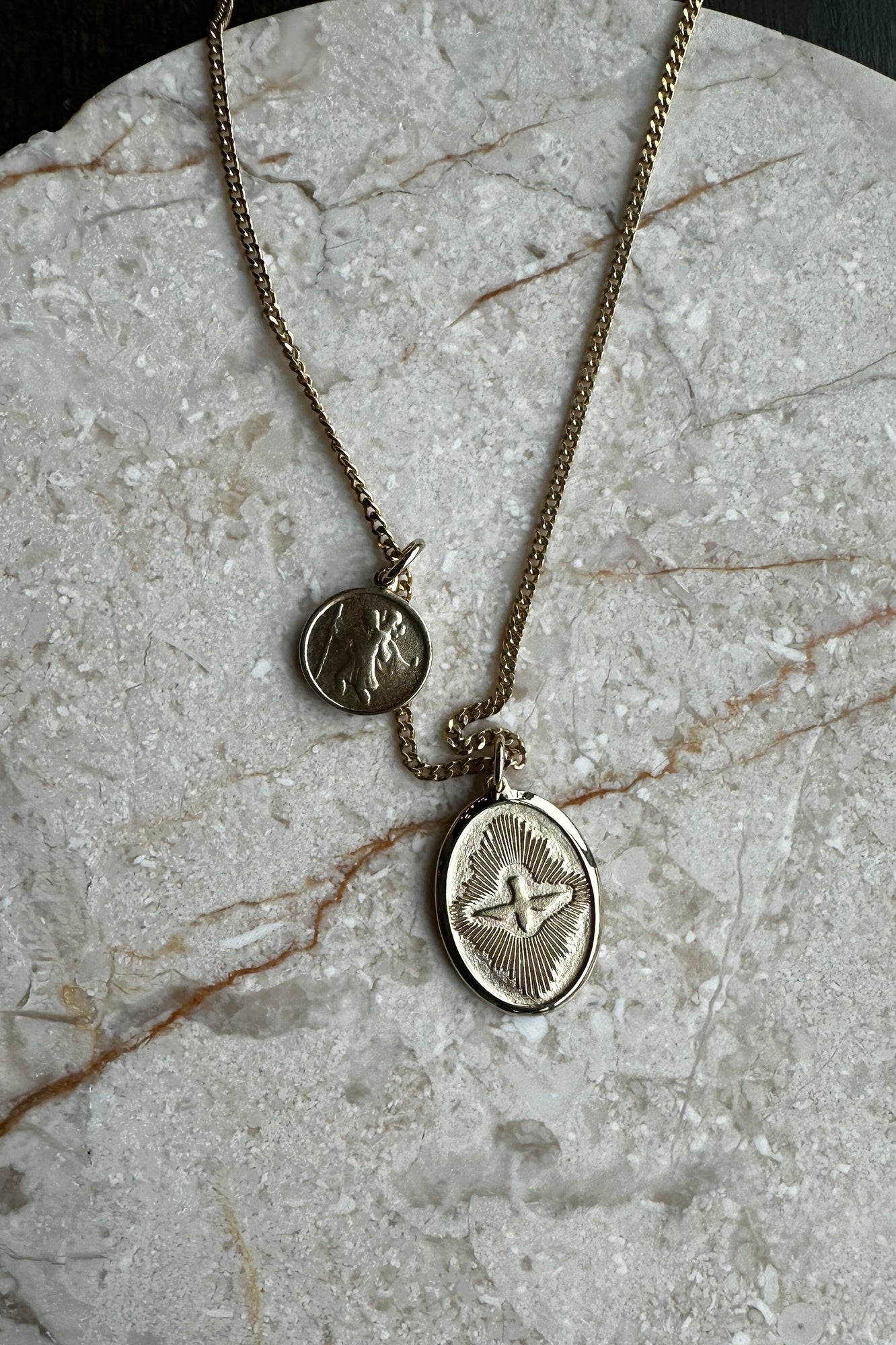 Miansai Mini Dove Necklace Pendant, Gold Vermeil 24inch