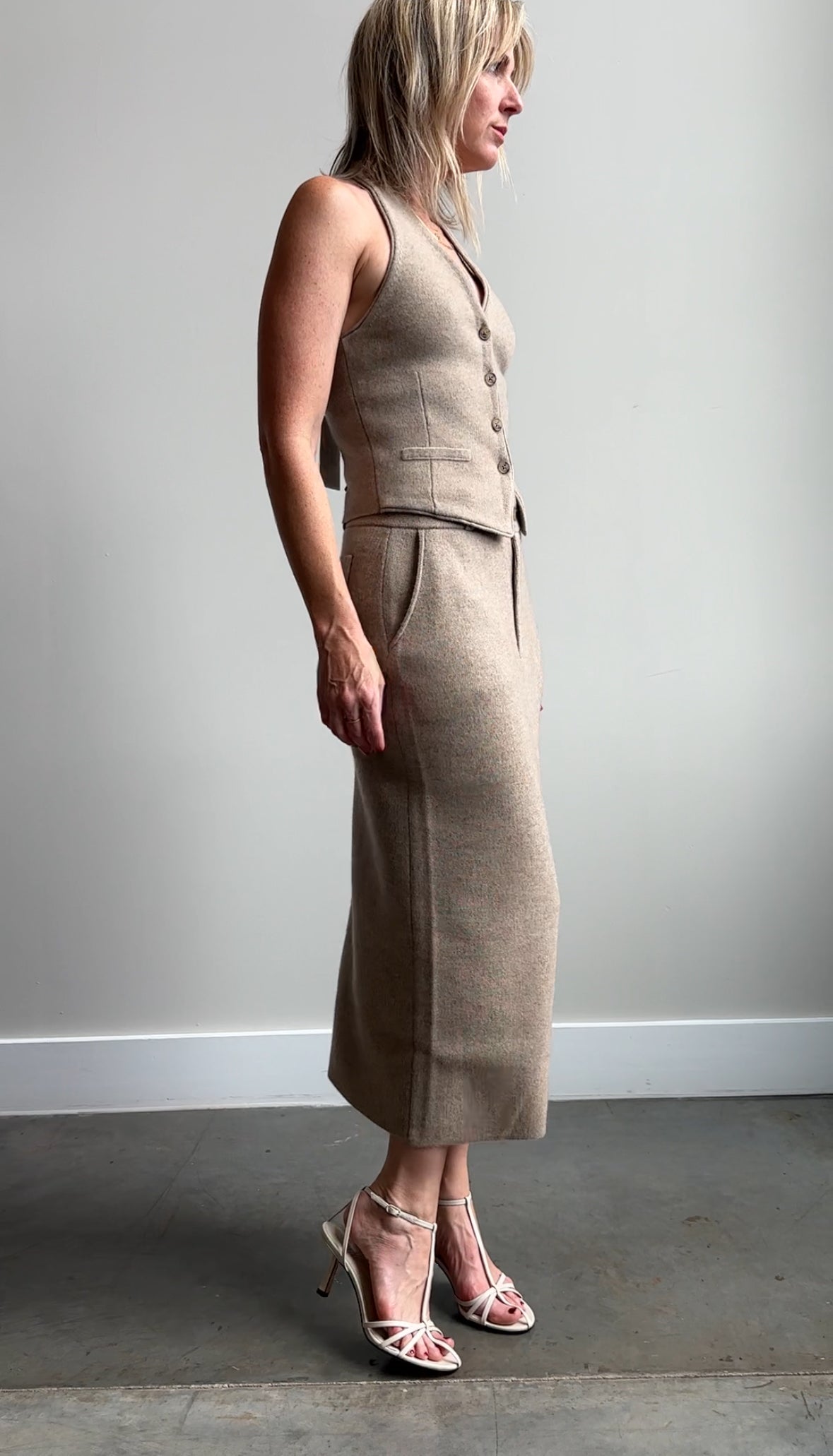Guest in Residence Tailored Halter Vest Cashmere