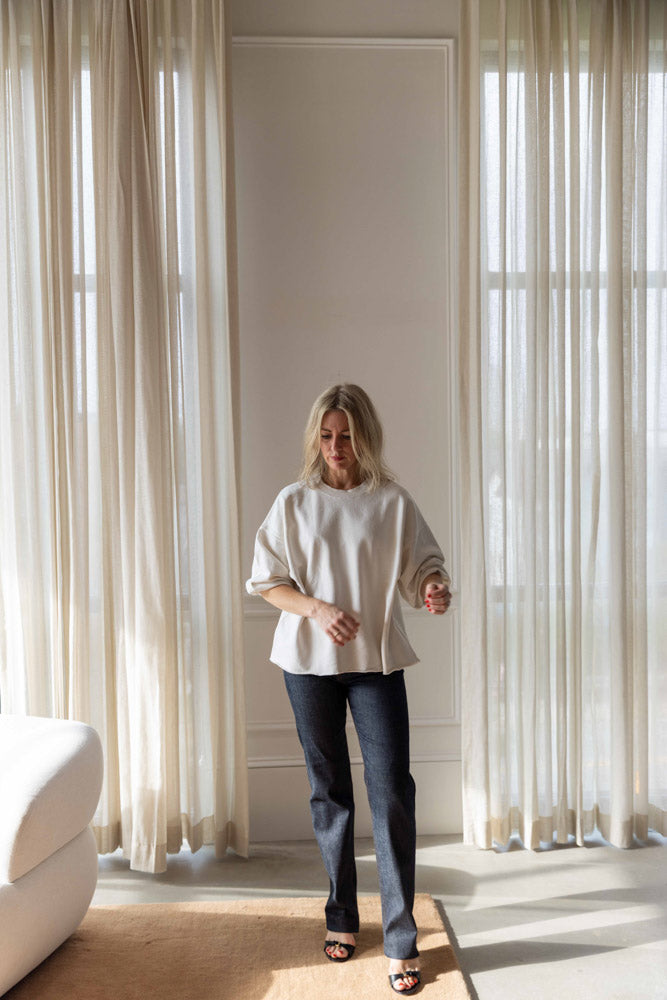 Rachel Comey Fond Sweatshirt, Dirty White-Back in Stock