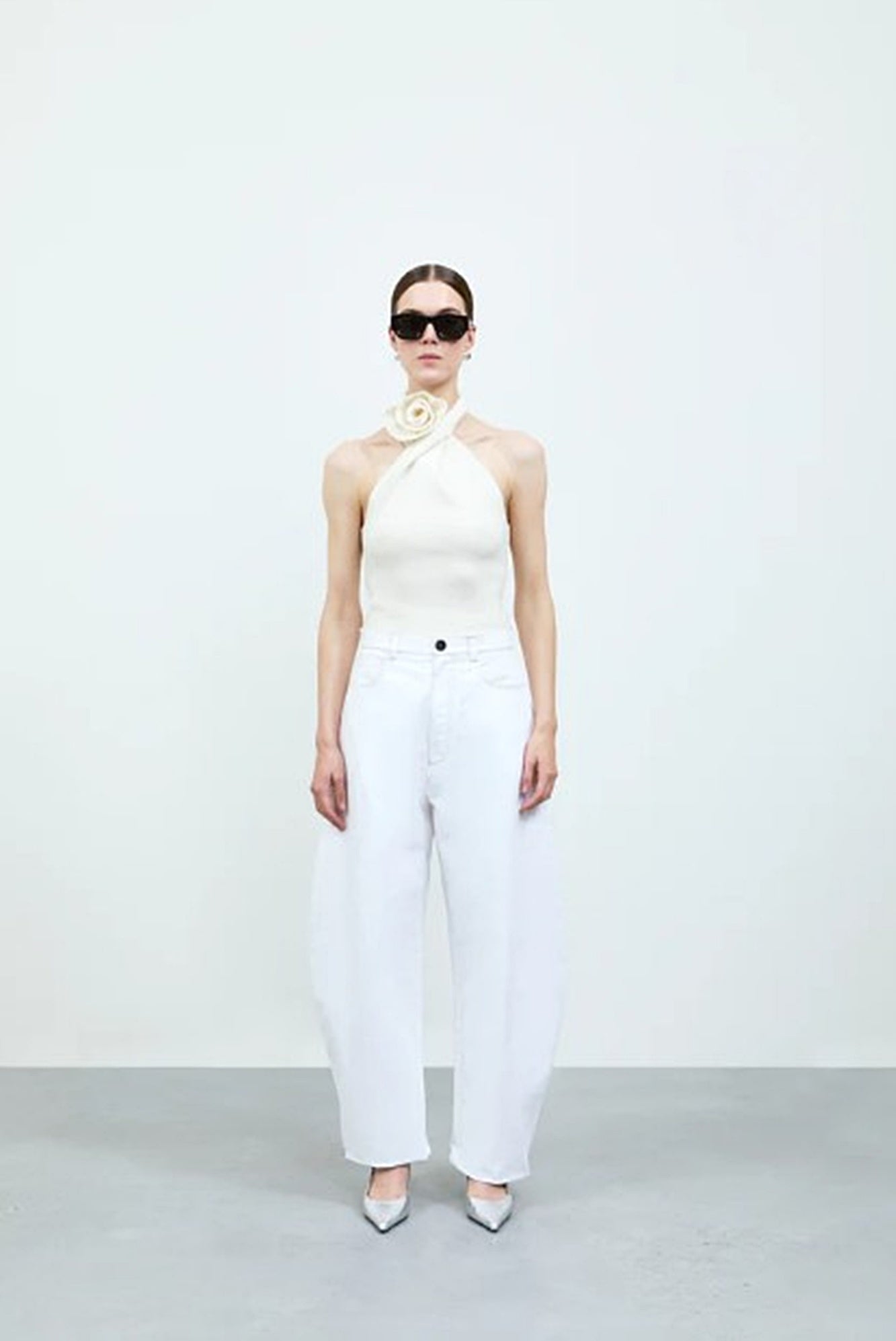 image of a model wearing the Estelle Rhune Knit Top