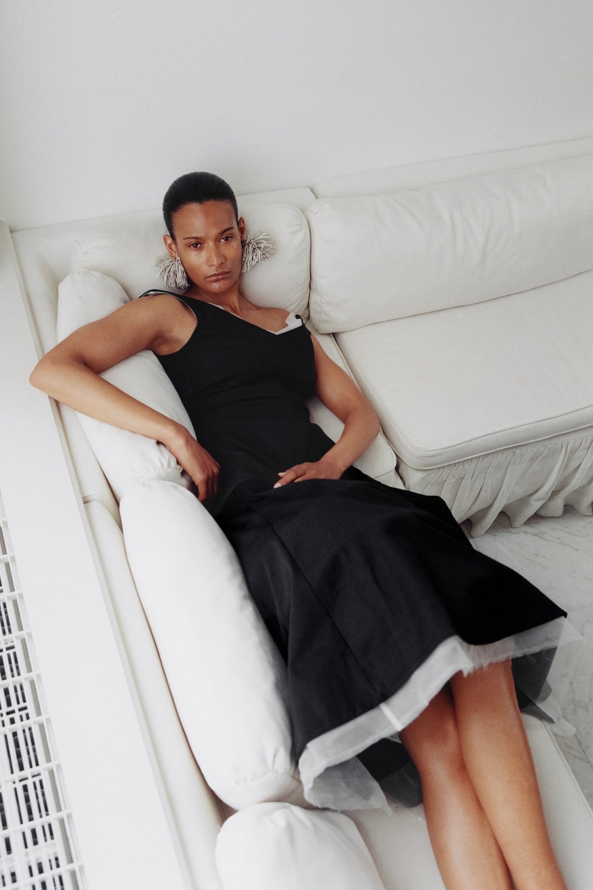St Agni Compact Cotton Off Shoulder Dress