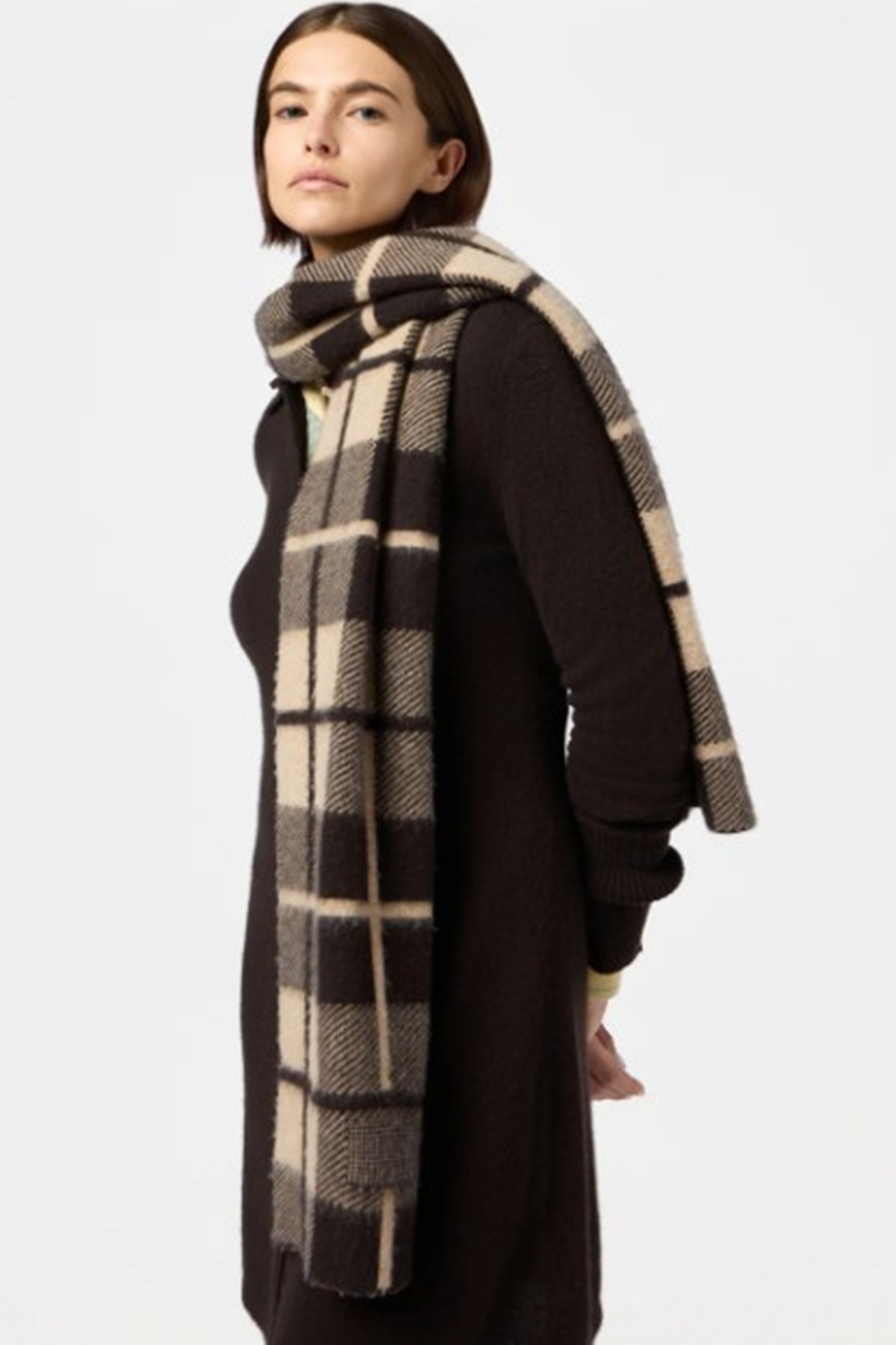 Guest in Residence Plaid Big Scarf