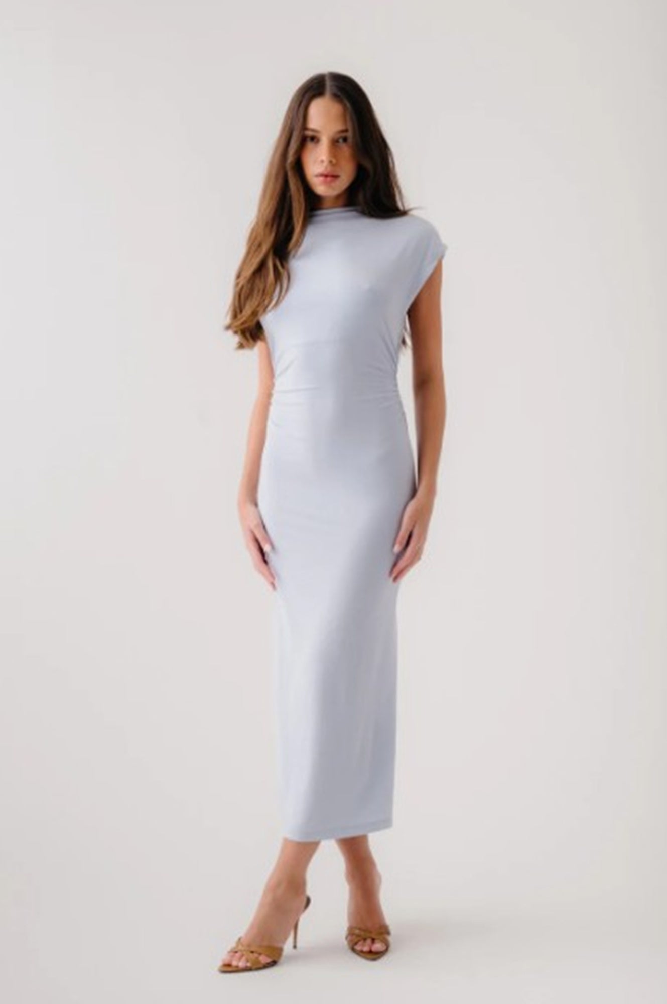 Sablyn Mesa Slouchy Mock Neck Midi Dress