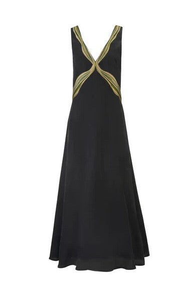 Flat image of the Sancia Rhapsody Dress in black