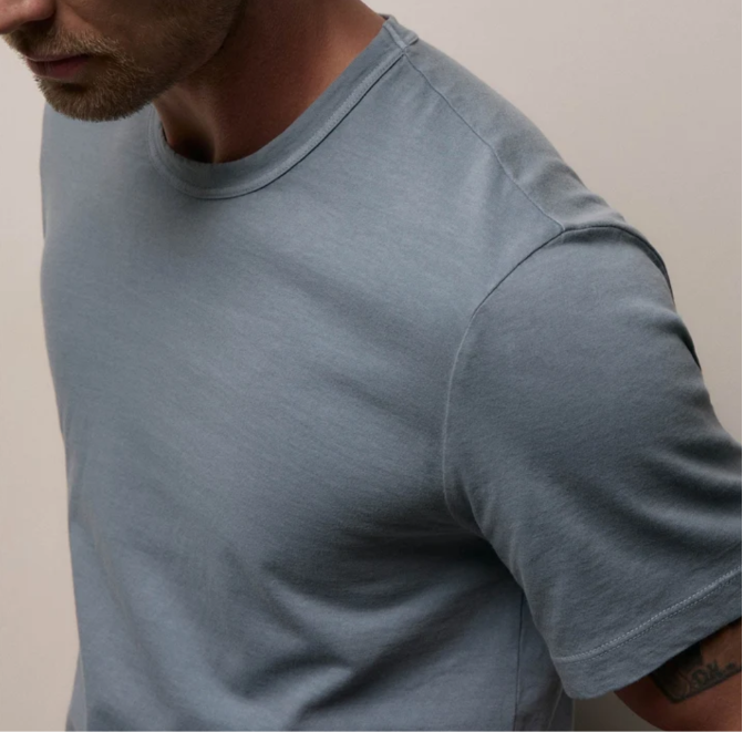 James Perse Short Sleeve Crew Neck, Bluestone Pigment