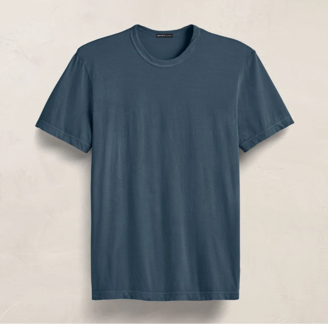 James Perse Short Sleeve Crew Neck, Lake Pigment