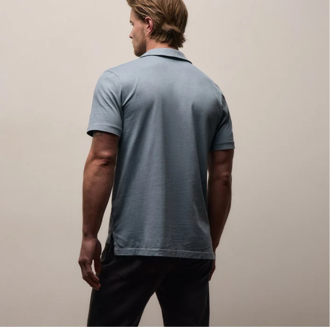 James Perse Standard Polo-Bluestone Pigment
