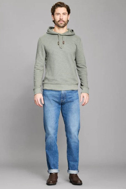 Billy Reid French Terry Hoodie Pullover-Washed Grey