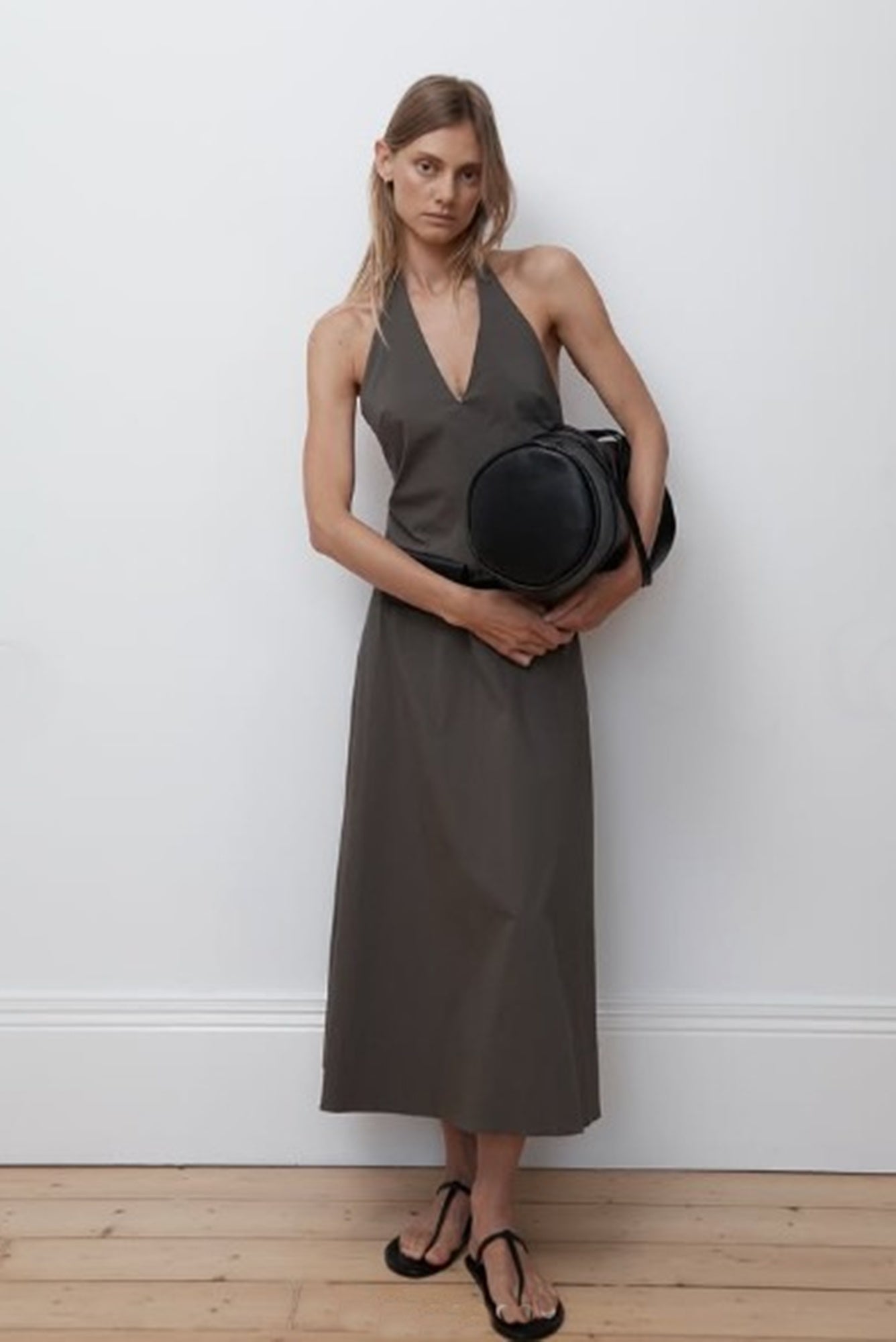 St Agni Halter Plunge Dress