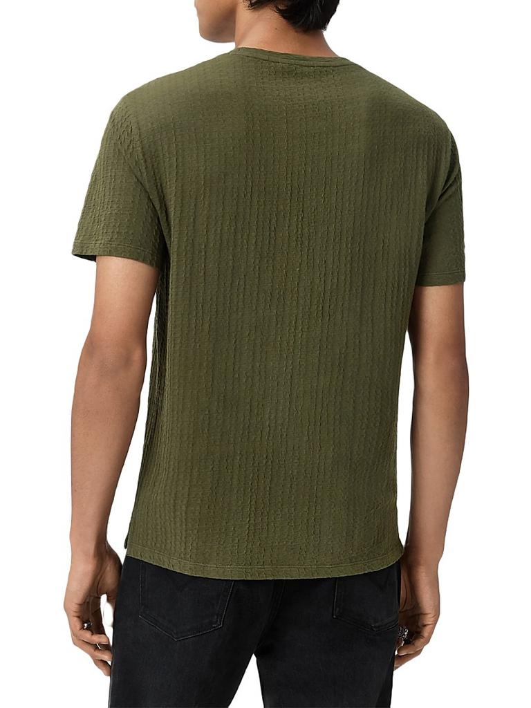 John Varvatos Brasse Short Sleeve Chain Texture Crew-Dark Olive