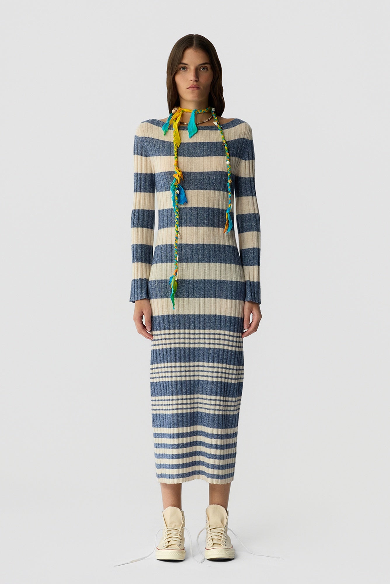 Guest in Residence Striped Rib Dress