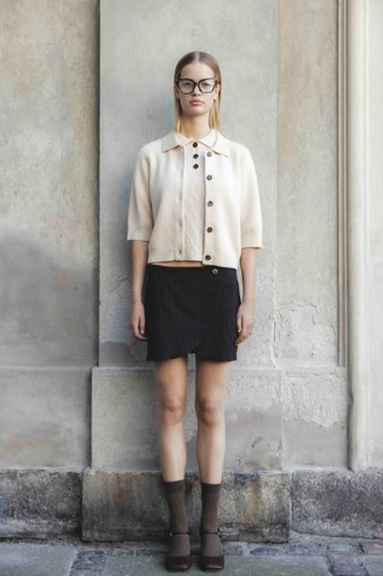 image of a model wearing the Garment Como Cable Mini Polo