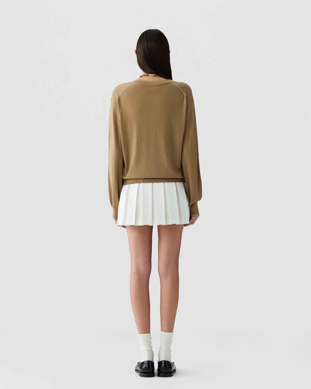 Guest in Residence Airy V Neck Sweater-Camel
