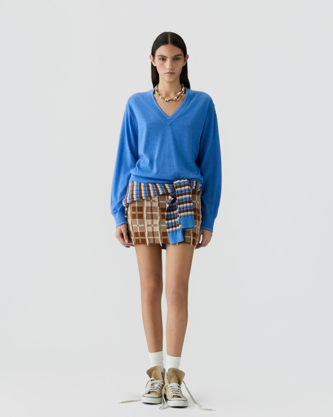 Guest in Residence Airy V Neck Sweater-Delft Blue