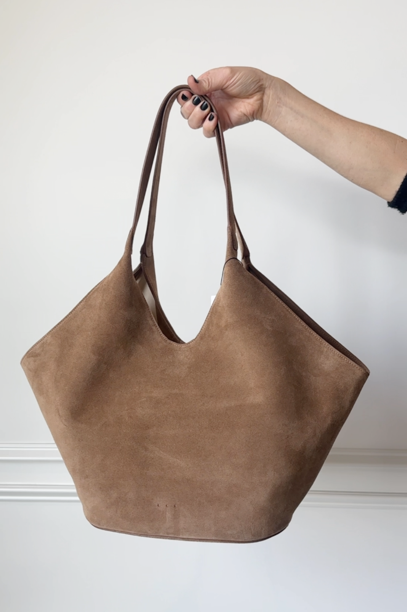 image of the aesther ekme phantom tote in suede date