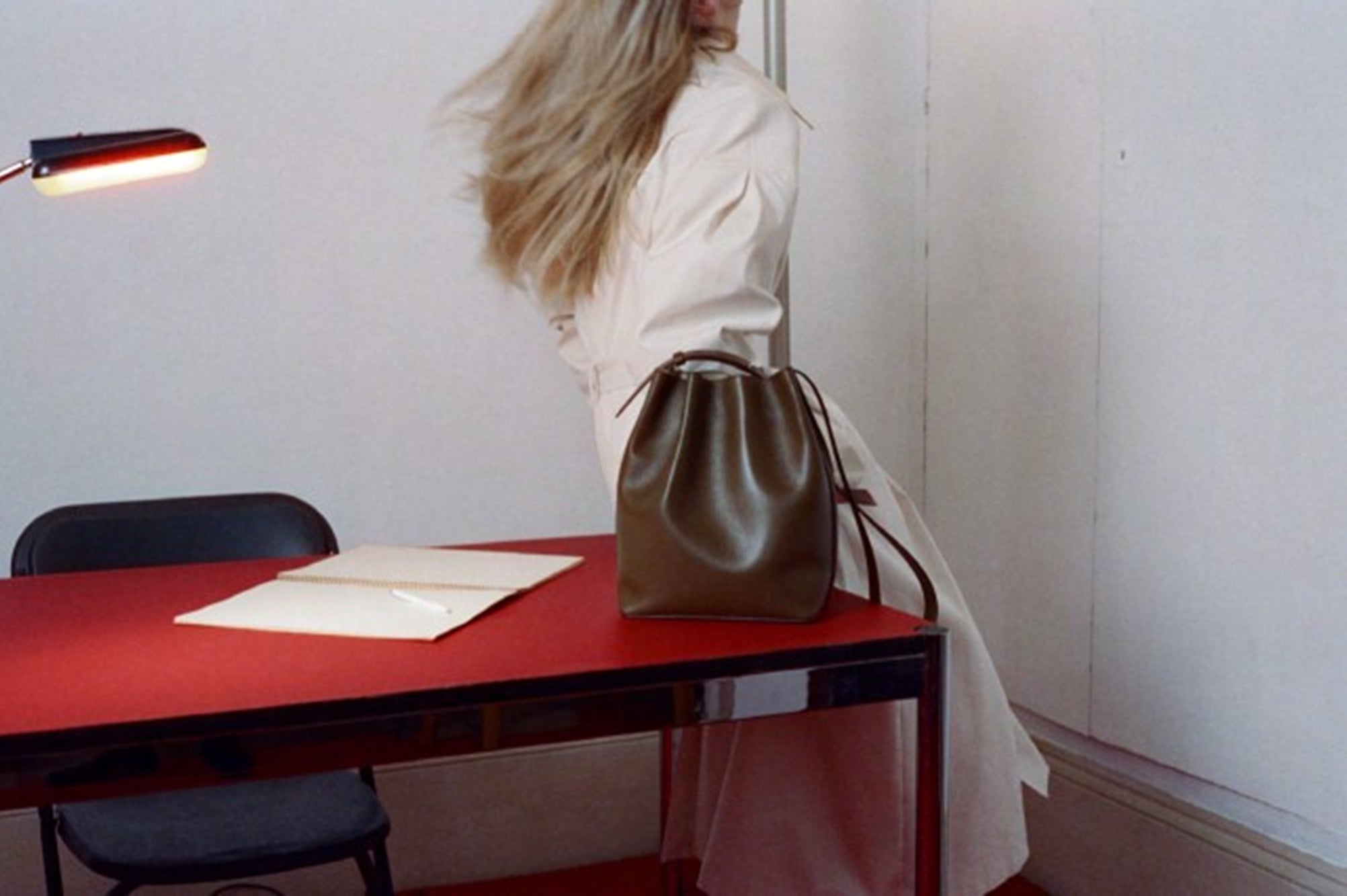 image of the aesther ekme marin supple handbag in tobacco leather