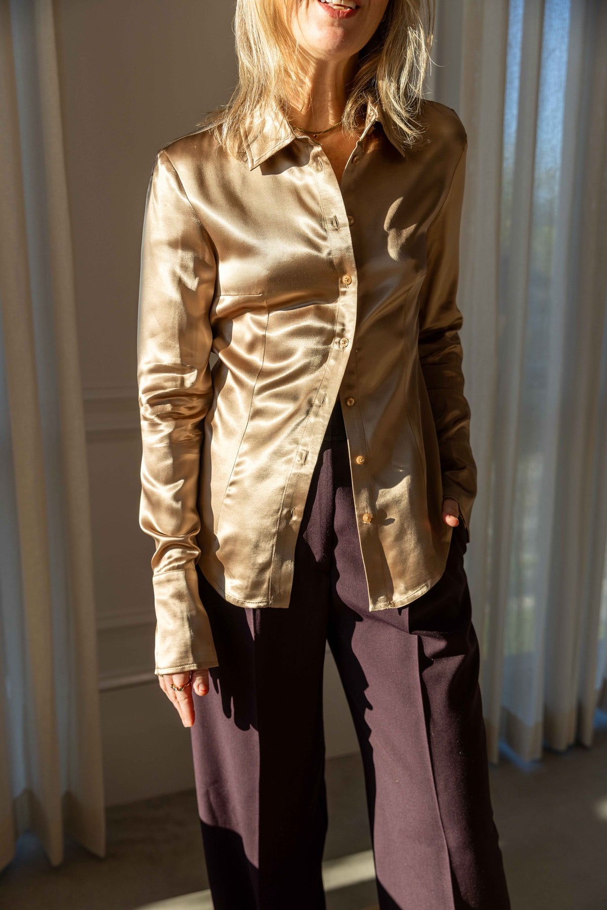 Alfie Cami Shirt, Gold